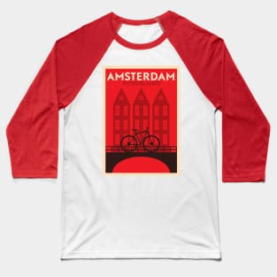 Amsterdam Poster Design Baseball T-Shirt